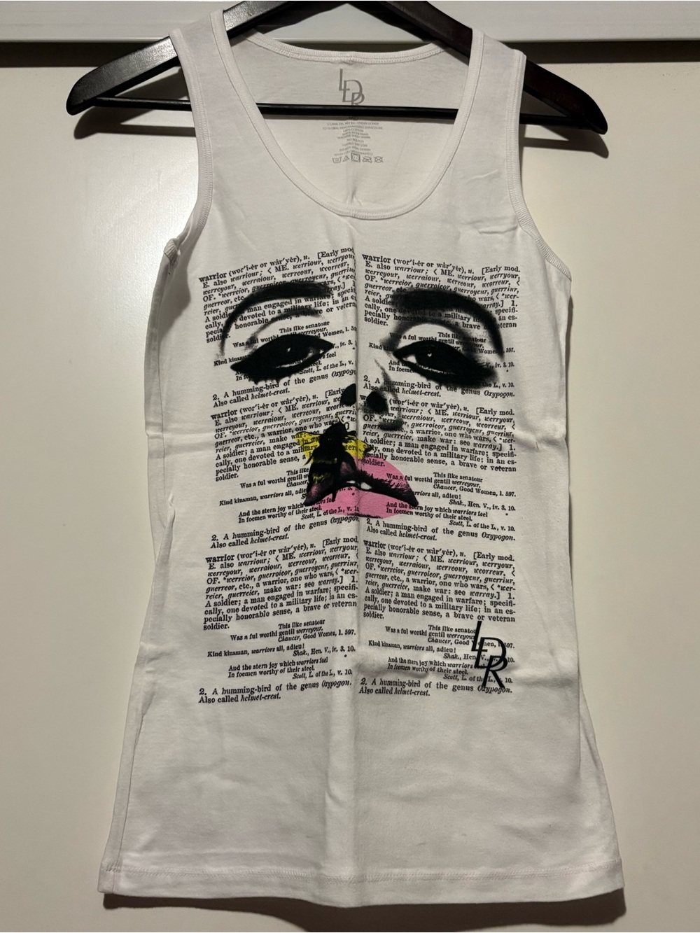 White Graphic Lana Del Rey Face Tank